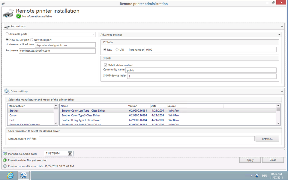 Centralized Administration > Print Server Administration > Local Print